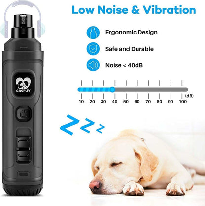 Rechargeable Dog Nail Grinder with 2 LED Lights
