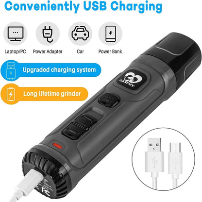 Rechargeable Dog Nail Grinder with 2 LED Lights