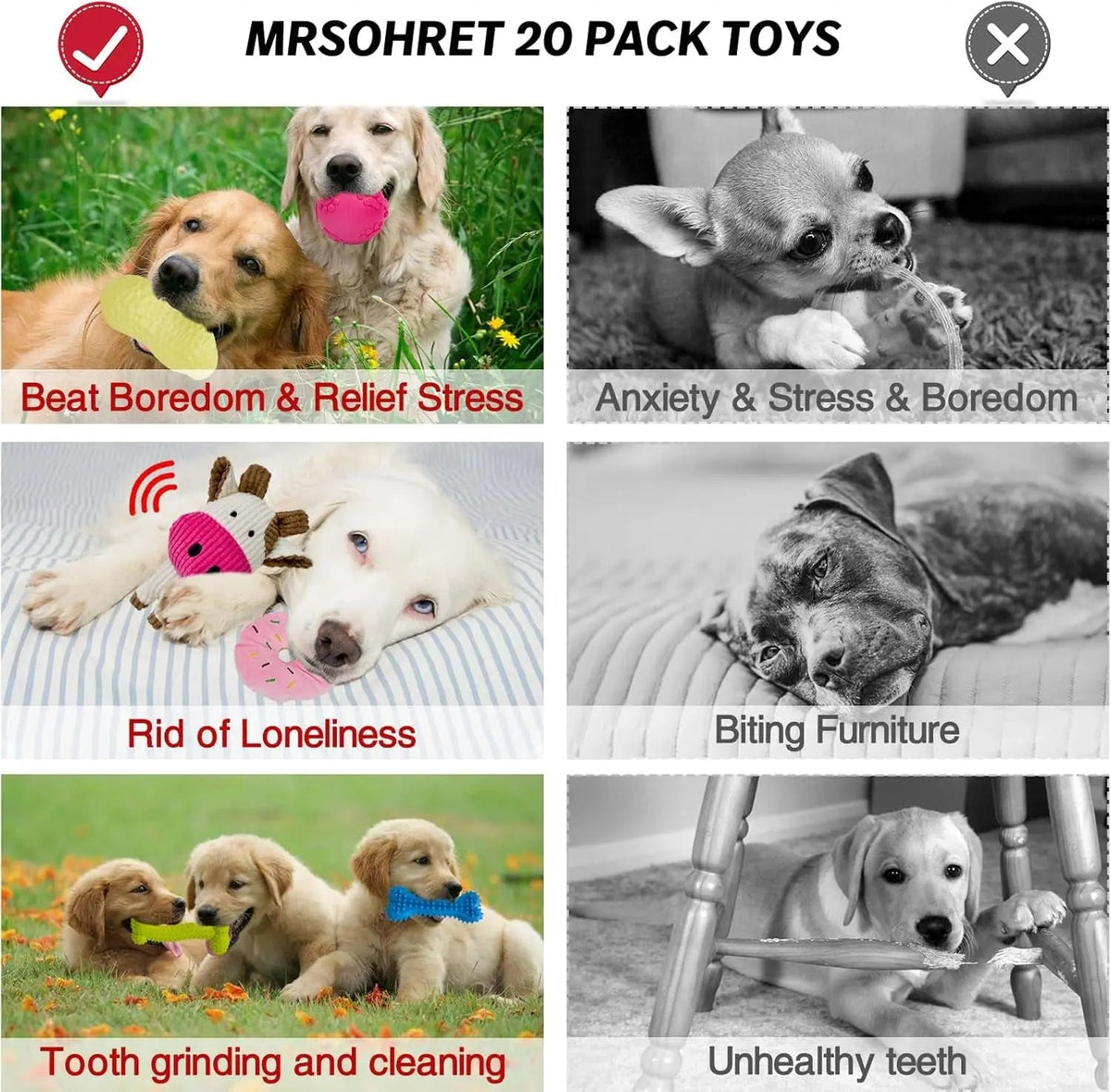 20-Piece Puppy Teething Chew Toy Set with Basket