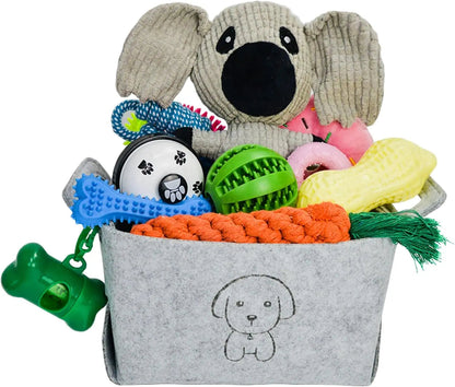 20-Piece Puppy Teething Chew Toy Set with Basket