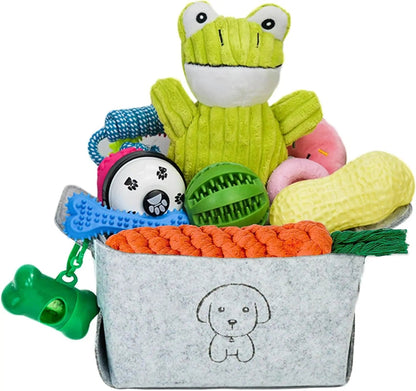 20-Piece Puppy Teething Chew Toy Set with Basket