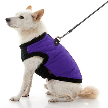 Violet quilted step-in bomber vest for dogs