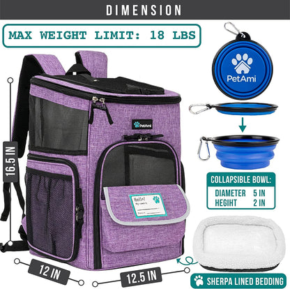 PetAmi Pet Carrier Backpack for Dogs and Cats
