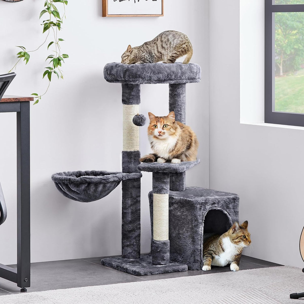 34 in Cat Condo with Extra Scratch Boards