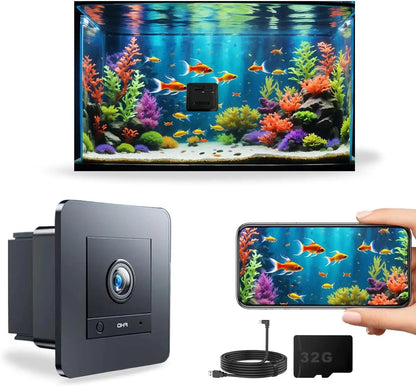 2K Aquarium & Terrarium Camera – Night Vision, 32GB, No Subscription