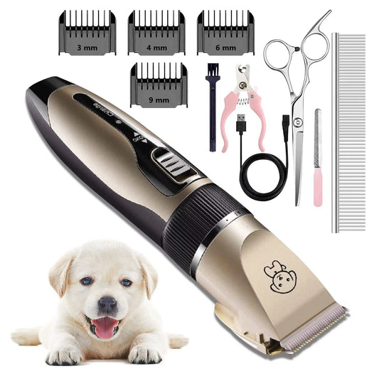 Rechargeable Low-Noise Dog Clippers with Comb Set