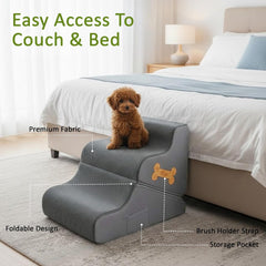2-in-1 Dog Ramp and Steps for Beds and Sofas