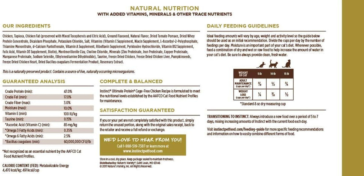 Grain-Free High Protein Dry Cat Food, 10 lb