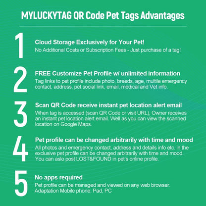 Stainless Steel QR Code Pet ID Tag