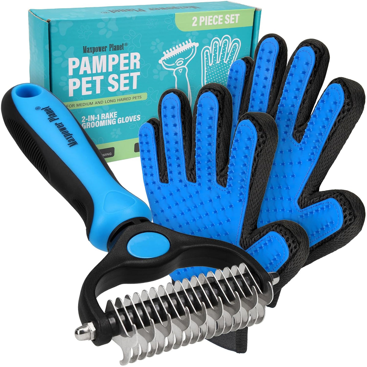 Maxpower Dual-Sided Grooming Rake for Dogs and Cats