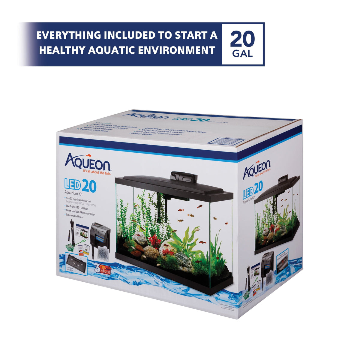 20 Gallon Aquarium Starter Kit with LED Lighting