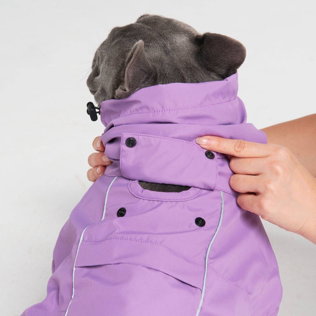 Purple Breatheshield breathable waterproof dog raincoat - view 3