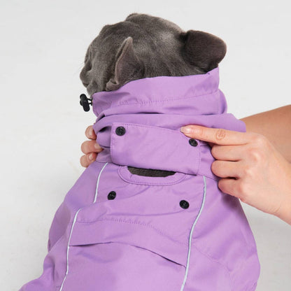 Purple Breatheshield breathable waterproof dog raincoat - view 3