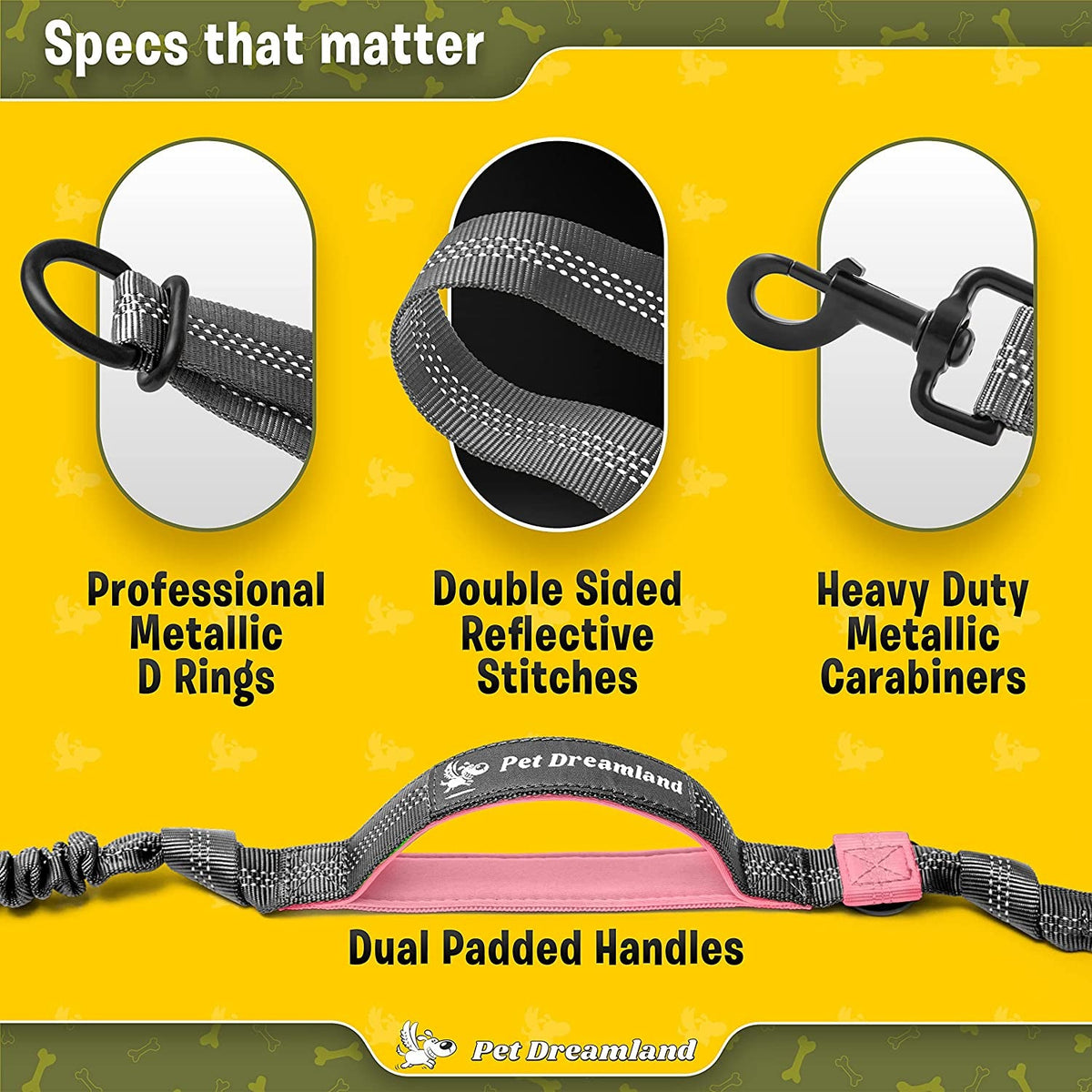 Hands-Free Dog Leash for Large Dogs, Adjustable Waist Belt