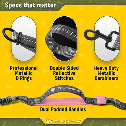 Hands-Free Dog Leash for Large Dogs, Adjustable Waist Belt