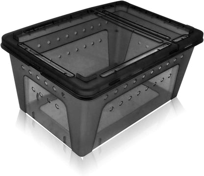 Portable Stackable Reptile Terrarium, Medium, Black