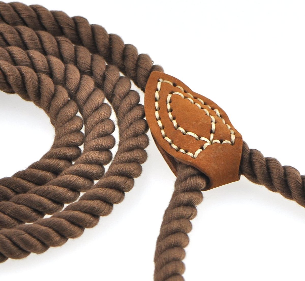 4 ft Rope Dog Leash with Leather Handle