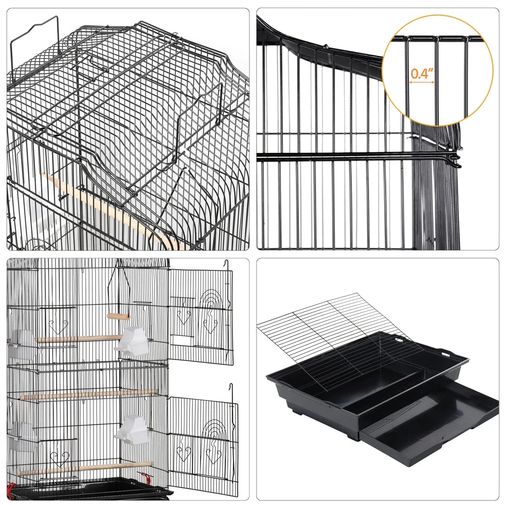 41 in Open Top Birdcage with Slide-Out Tray