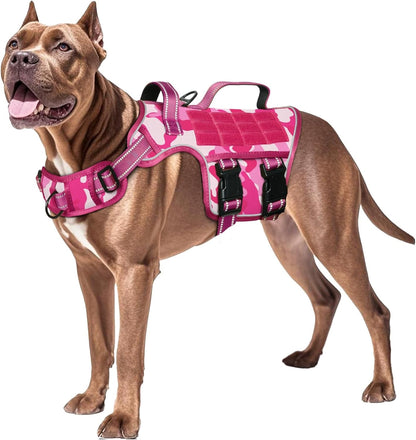 Heavy-Duty MOLLE Tactical Dog Harness, Medium to XL