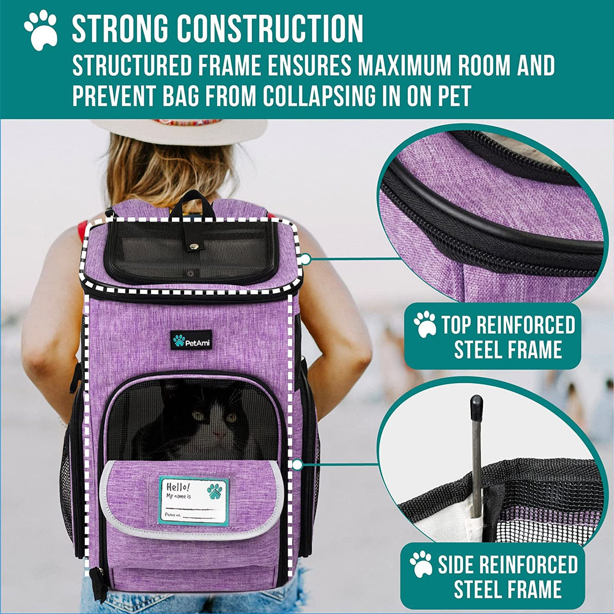 PetAmi Pet Carrier Backpack for Dogs and Cats