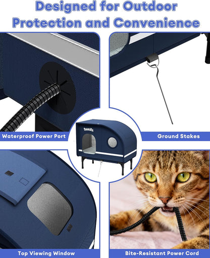 Ground stakes, top viewing window and bite-resistant power cord