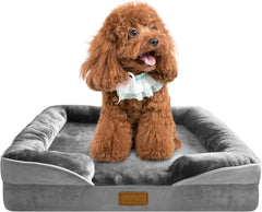 Orthopedic Bolster Dog Bed with Waterproof Liner