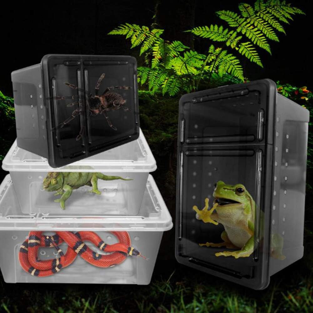 Portable Stackable Reptile Terrarium, Medium, Black