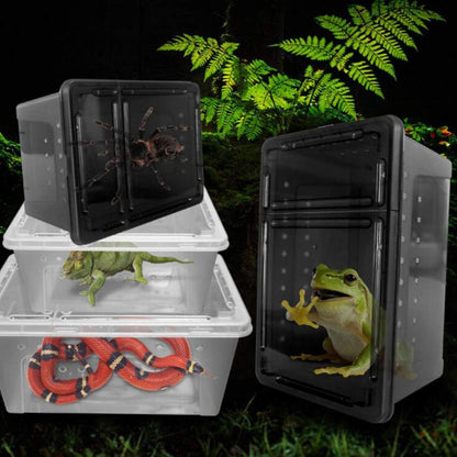 Portable Stackable Reptile Terrarium, Medium, Black