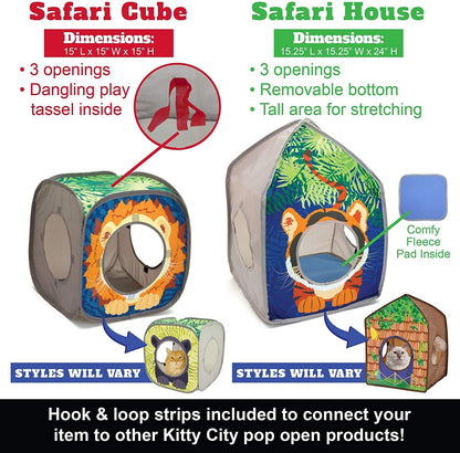 Collapsible Pop-Up Cat Cube House