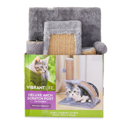 17 in Jute Cat Scratching Post with Arch Groomer