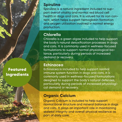 Spirulina & Chlorella Supplement for Dogs and Cats