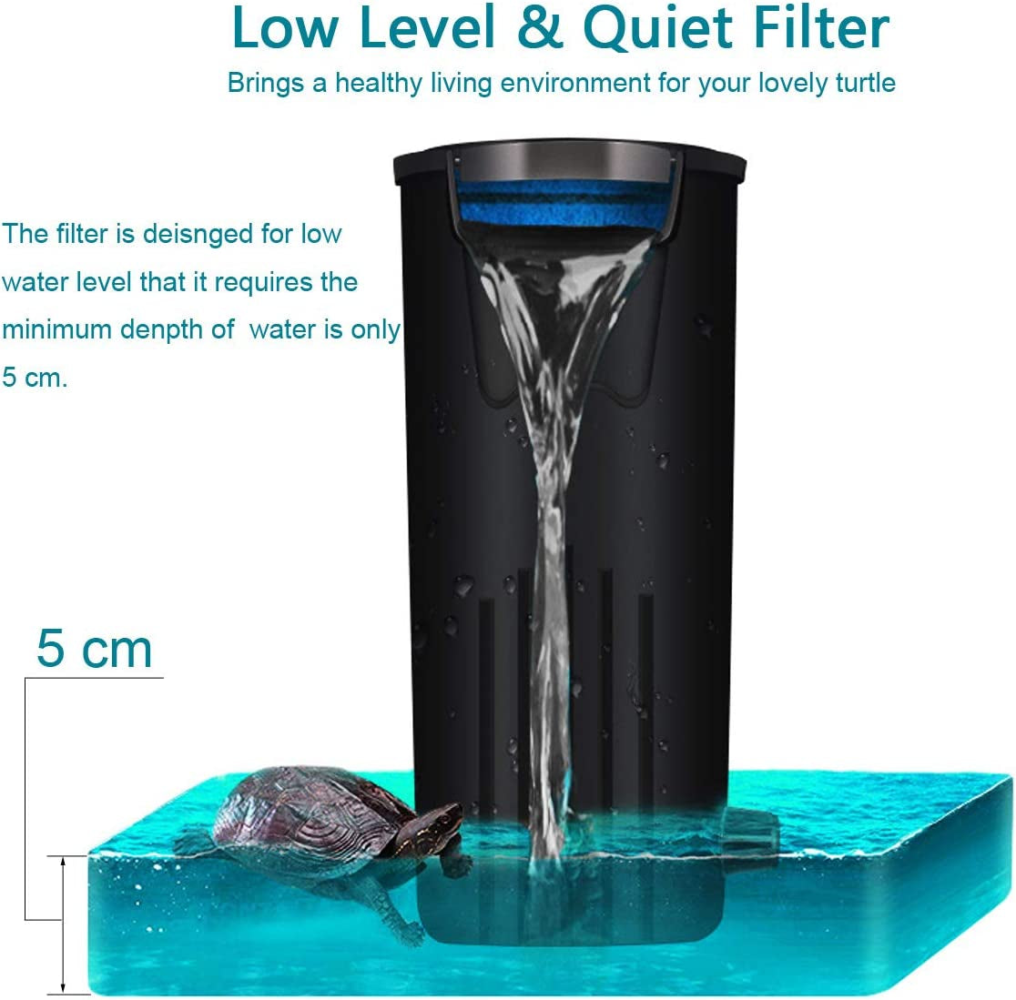 Waterfall Flow Filter for Turtle and Reptile Tanks