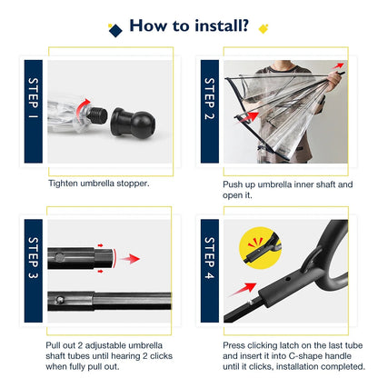 Dog Umbrella with Flexible Handle and Lead