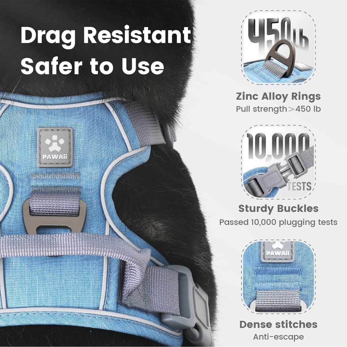 No-Pull Dog Harness with ID Tag for Small Dogs