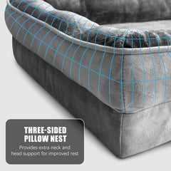 Orthopedic Bolster Dog Bed with Waterproof Liner