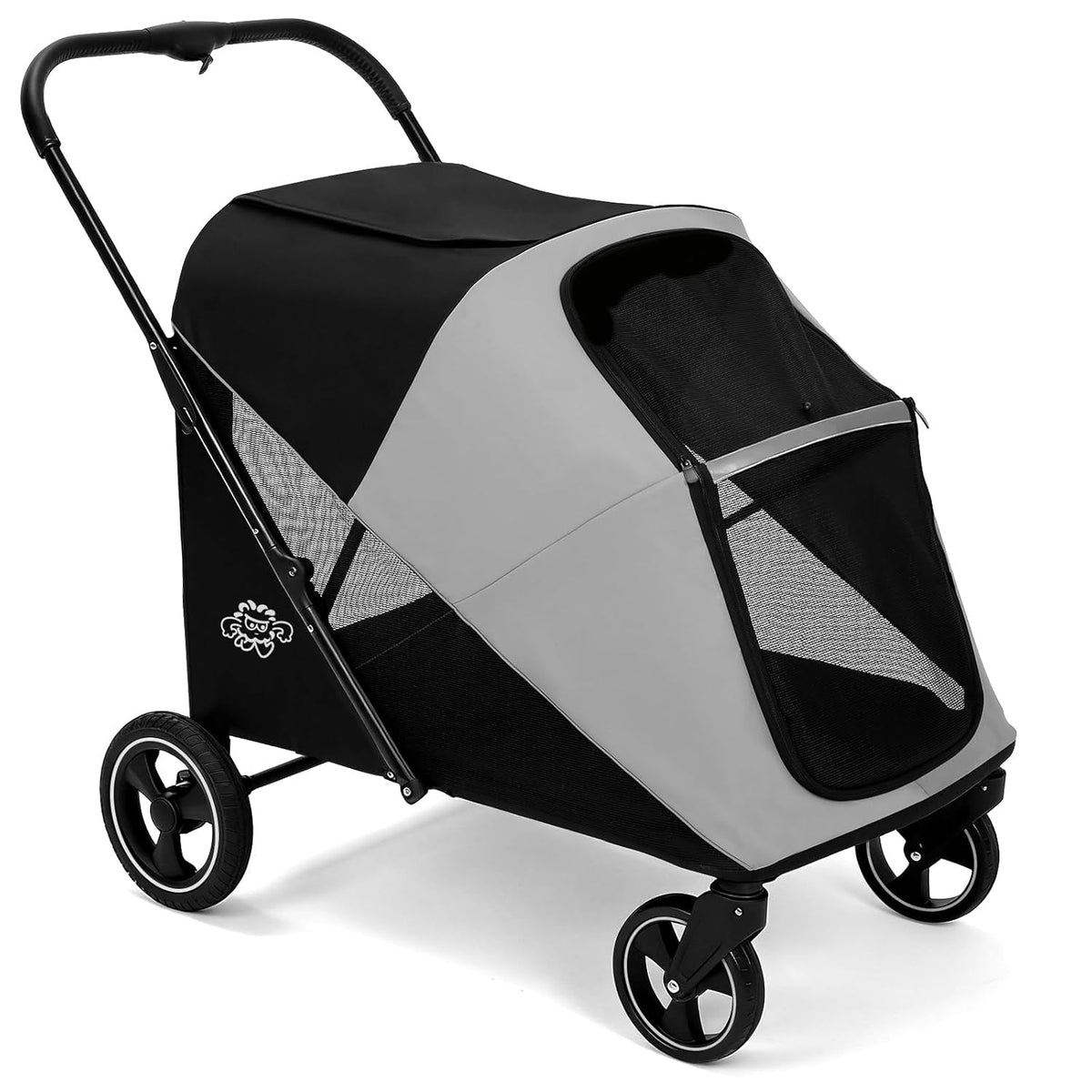 4-Wheel Foldable Pet Stroller with Removable Carrier, 33 lbs