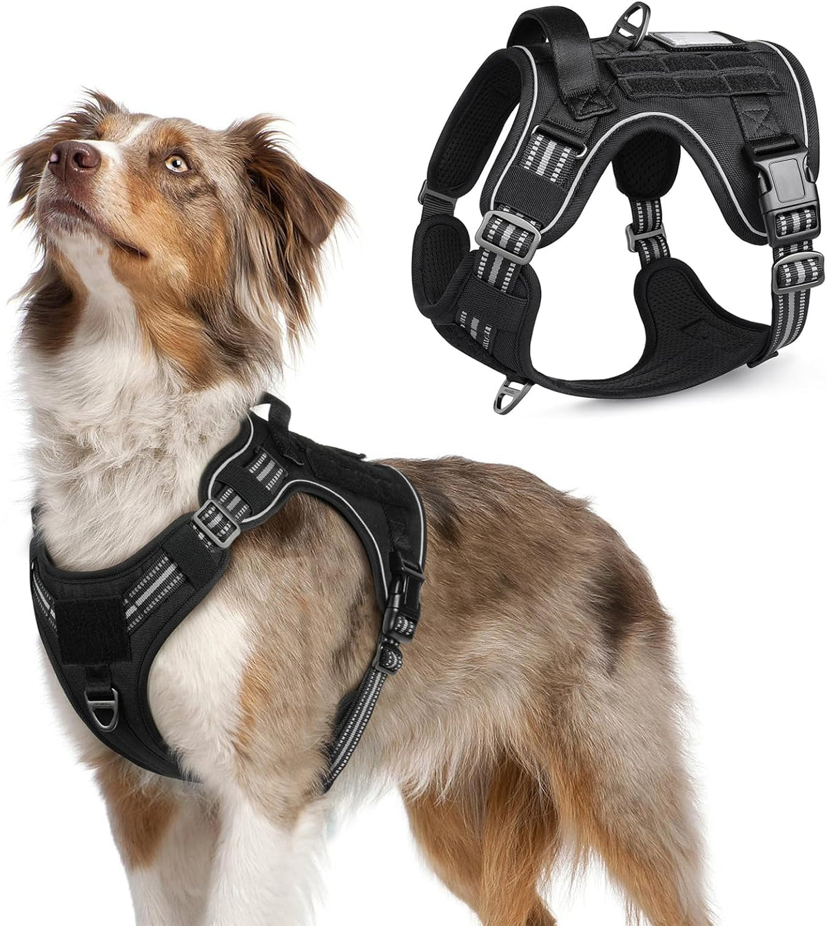 MOLLE Tactical No-Pull Dog Harness, Medium to Large