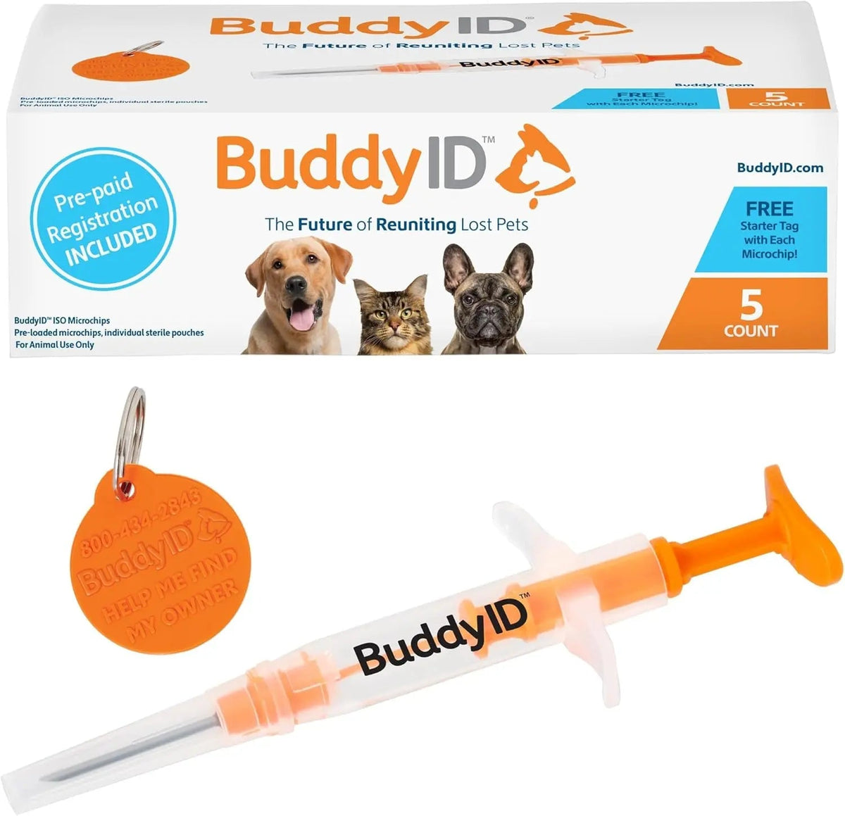 ISO Pet Microchip 5 Pack with Lifetime Registration
