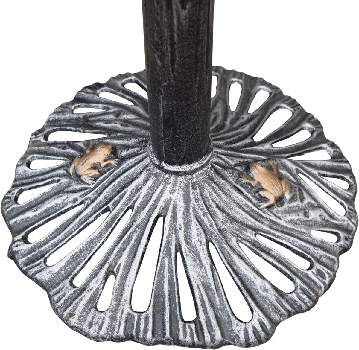 Cast Aluminum Sunflower Birdbath, Antique Pewter