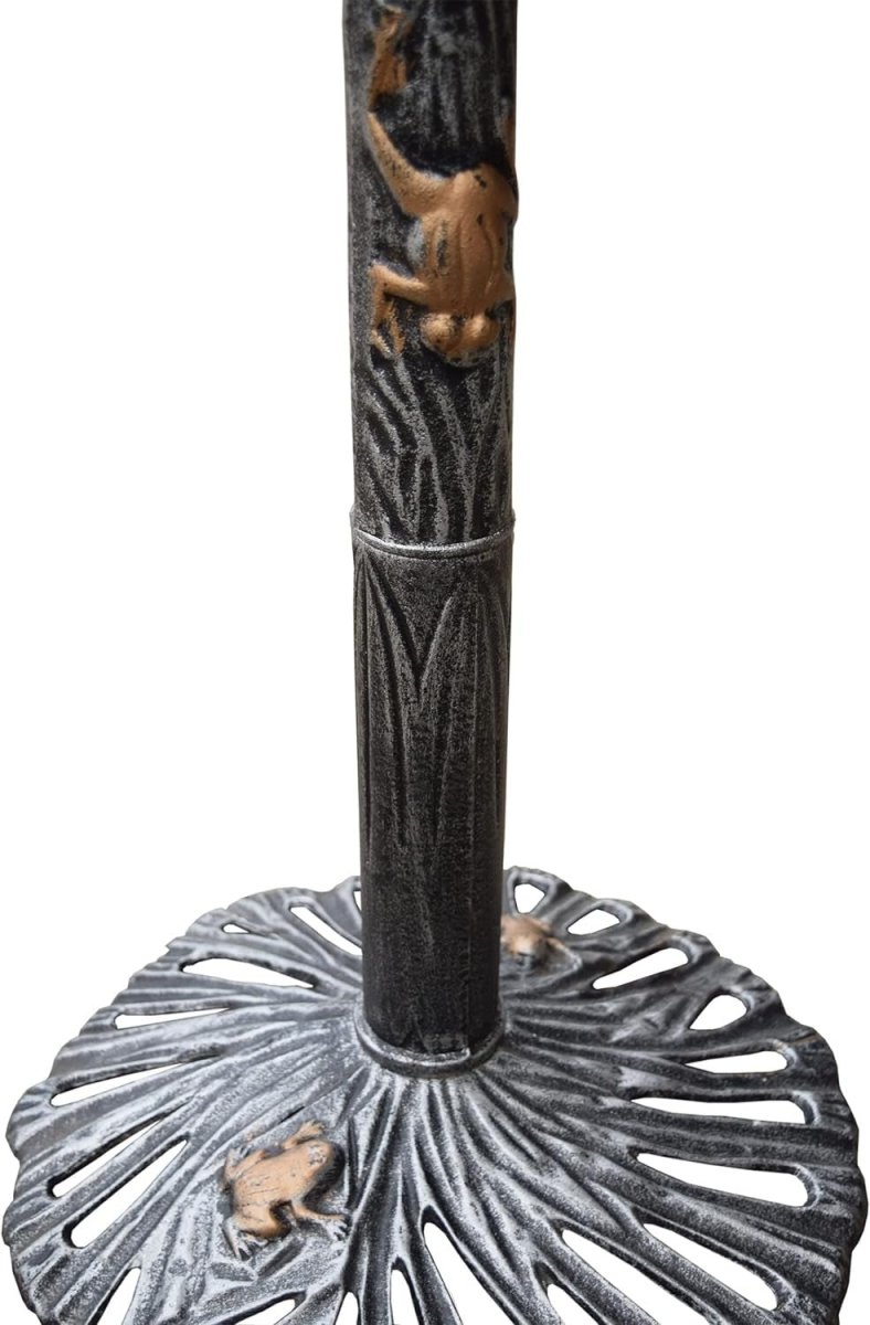 Cast Aluminum Sunflower Birdbath, Antique Pewter