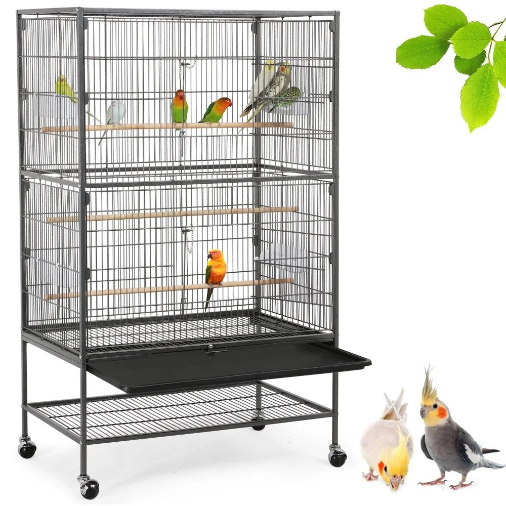 52 in Rolling Bird Cage with Storage Shelf