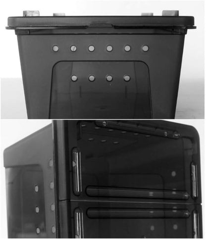Portable Stackable Reptile Terrarium, Medium, Black