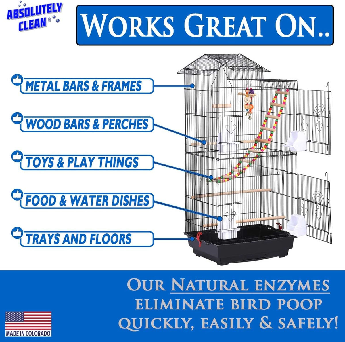 Bird Cage Cleaner and Deodorizer Concentrate, 16 oz