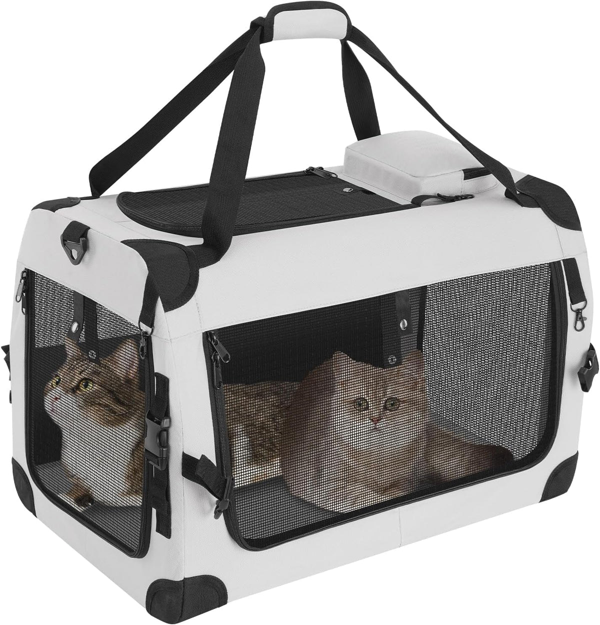 Large Soft-Sided Cat Carrier for 2 Cats, Up to 55 lbs