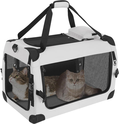 Large Soft-Sided Cat Carrier for 2 Cats, Up to 55 lbs