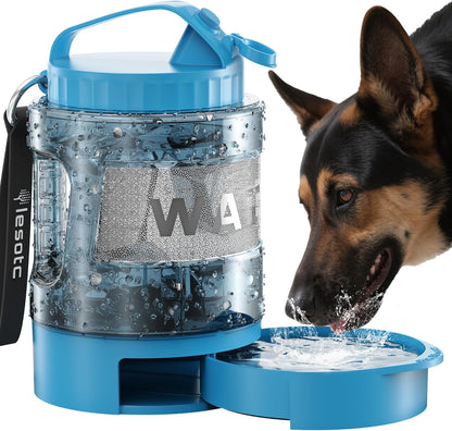 77 oz Dog Travel Water Bottle with Pull-Out Bowl