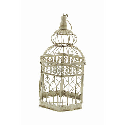 Vintage Metal Birdcage, Cream, Set of 2