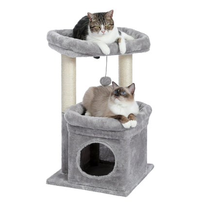 27 in Multi-Level Cat Tree Condo with Perches, Gray