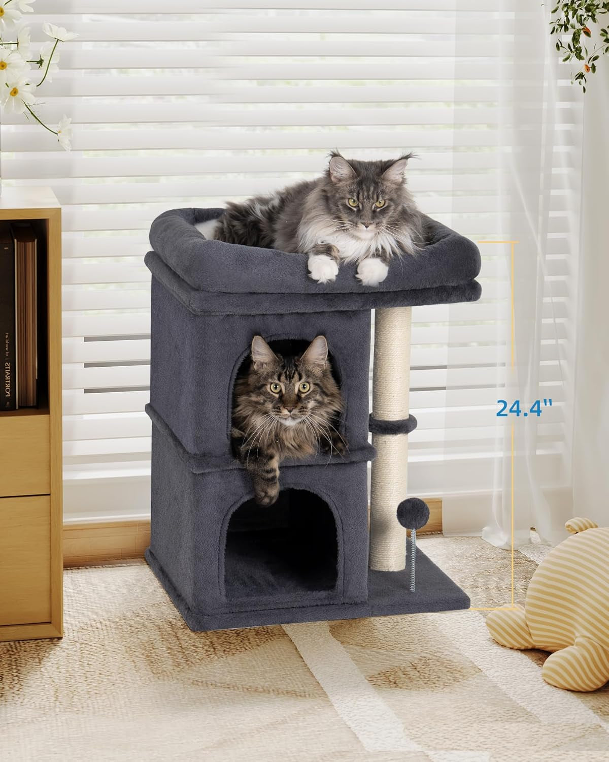 24 in Cat Tower with Perch, Condos and Scratching Post