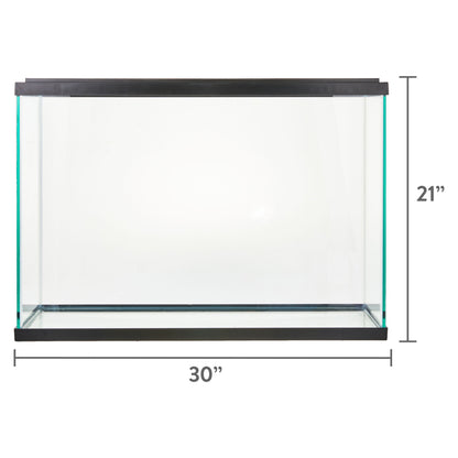 29 Gallon Glass Aquarium Starter Kit, Black